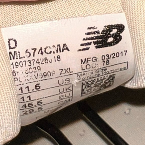 New Balance 574CMA Men's Steel Camo Gray Classic Sneakers Running - Picture 8 of 8